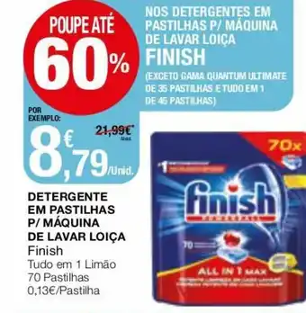 Intermarché Detergente Líquido P/Máquina de Lavar Loiça Finish 70 Pastilhas promoção