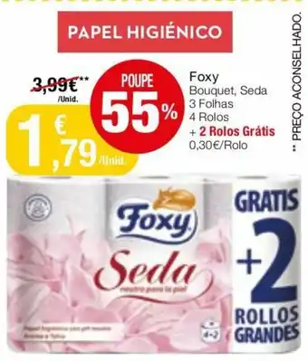 Intermarché Foxy Bouquet, Seda 3 Folhas 4 Rolos promoção