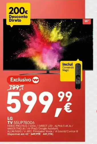 Worten LG TV 55UP78006 promoção