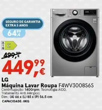 Worten LG Máquina Lavar Poupa F4WV3008S6S promoção
