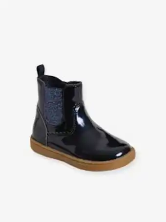 Botas envernizadas, com fecho e elástico, para bebé menina...