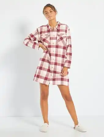 Kiabi Camisa de noite aos quadrados em flanela promoção
