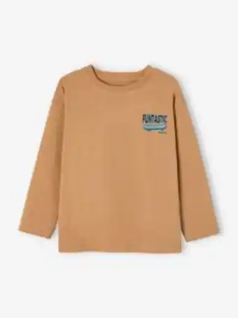 Vertbaudet Camisola com motivo grande atrás, para menino - bege promoção
