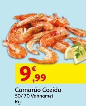Auchan Camarão cozido 40/60 vannamei kg promoção