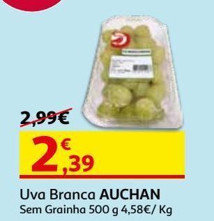 Auchan Uva branca sem grainha auchan 500 g promoção