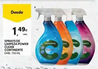 Continente Sprays de Limpeza Power Clean Continente 750ml promoção