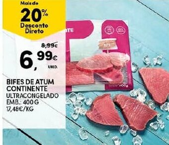 Continente Bifes de Atum Continente 400g promoção