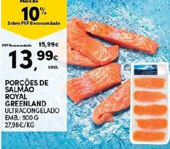 Continente Porçóes de Salmao Royal Greenland 500g promoção