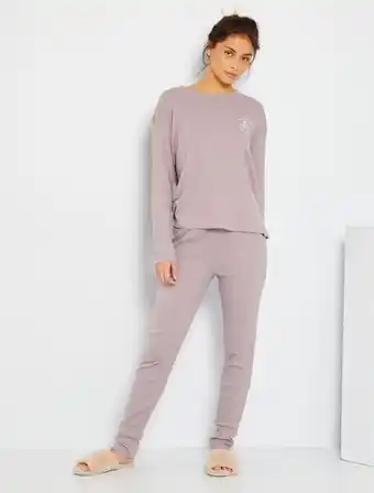 Kiabi Pijama comprido de malha canelada promoção