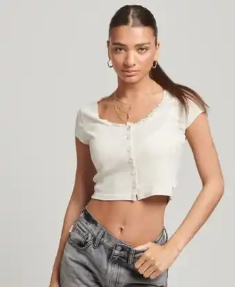 Superdry Vintage button top promoção