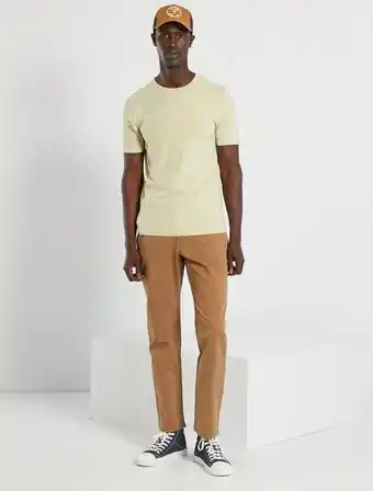 Kiabi T-shirt em algodão com gola redonda promoção