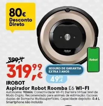Worten Irobot Aspirador Robot Roomba E6 WI-FI promoção