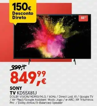 Worten Sony TV KD55X81J promoção