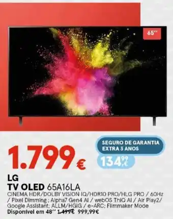 Worten LG TV OLED 65A16LA promoção