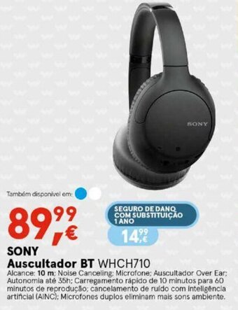 Worten Sony Auscultador BT WHCH710 promoção