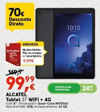 Worten Alcatel Tablet 3T WiFi + 4G promoção