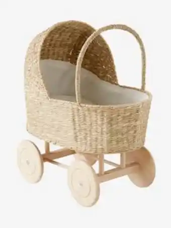 Carrinho de boneca em verga - branco
