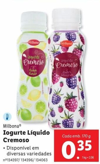 Lidl Iogurte milbona promoção