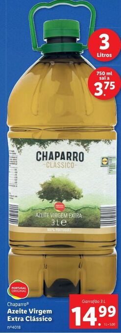 Lidl Azeite extravirgem chaparro promoção