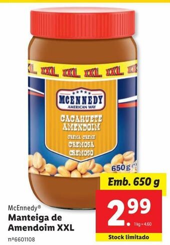 Lidl Creme de amendoim mcennedy promoção