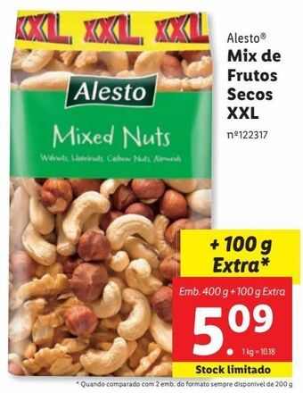 Lidl Frutos secos alesto promoção
