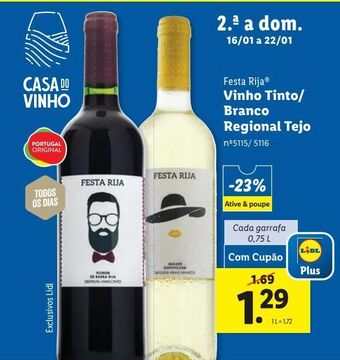 Lidl Vinho tinto promoção