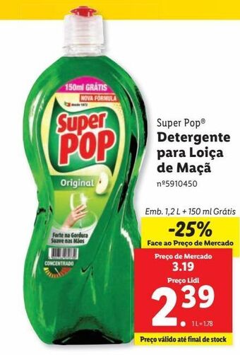 Lidl Detergente lavalouça super pop promoção