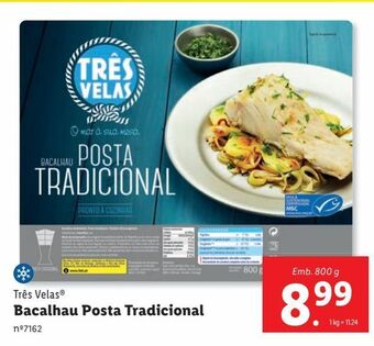 Lidl Posta de bacalhau très velas promoção