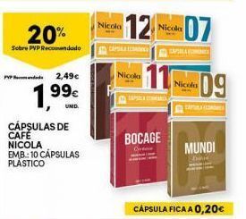 Cápsulas de café nicola