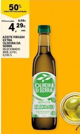 Continente Azeite virgem oliveira da serra promoção