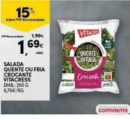 Continente Saladas prontas vitacress promoção