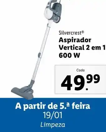 Lidl Aspirador vertical silvercrest promoção