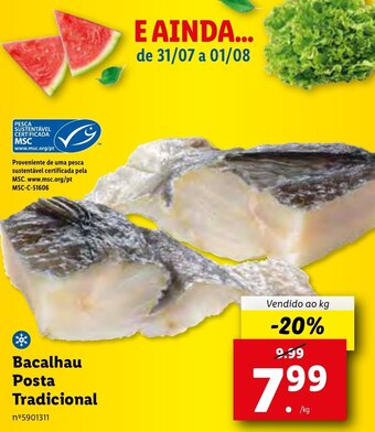 Lidl Bacalhau Posta Tradicional promoção