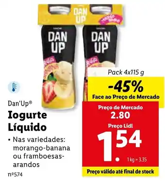 Lidl Iogurte Líquido Dan'Up 4x115g promoção