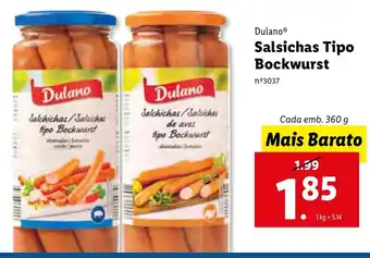 Lidl Salsichas Tipo Bockwurst 360g promoção