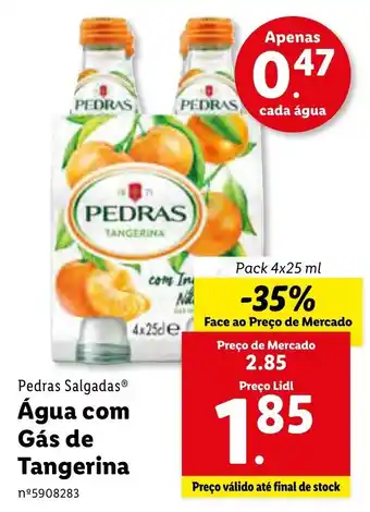 Lidl Água com Gás de Tangerina 4x25ml promoção
