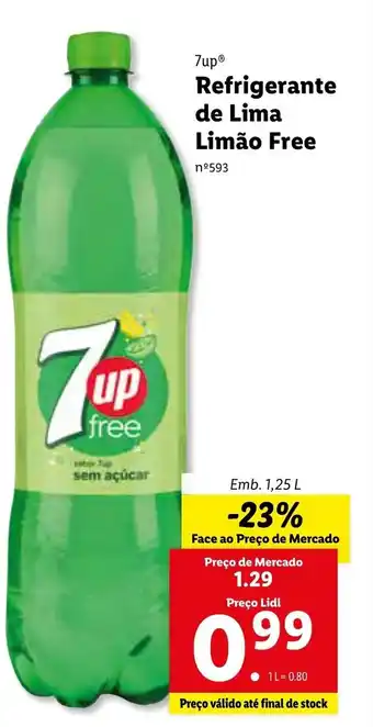 Lidl Refrigerante de Lima Limão Free 1,25L promoção