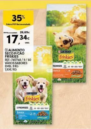 Continente Ração para cães friskies promoção