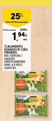 Continente Ração para cães friskies promoção