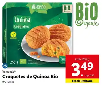 Lidl Vemondo Croquetes de Quinoa Bio 250g promoção