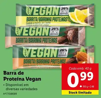 Lidl Barra de Proteína Vegan 40g promoção