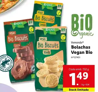 Lidl Vemondo Bolachas Vegan Bio 150g promoção