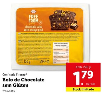 Confiserie Firenze Bolo de Chocolate sem Glúten 220g