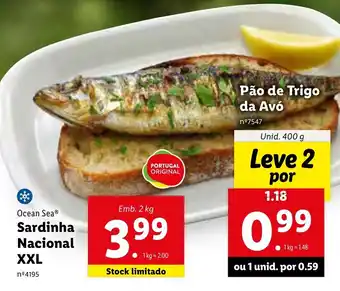 Lidl Ocean Sea Sardinha Nacional XXL 2kg promoção