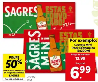 Lidl Sagres Serveja Mini Pack Económico 15x200ml promoção