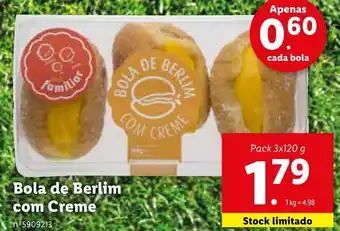 Lidl Bola de Berlim sem Creme Pack 3x120g promoção
