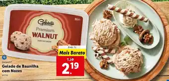 Lidl Gelatelli Gelado de Baunilha com Nozes 1L promoção