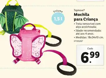 Topmove Mochila para Criança 18x24x10cm