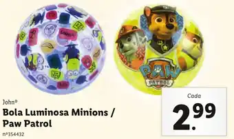 John Bola Luminosa Minions/ Paw Patrol