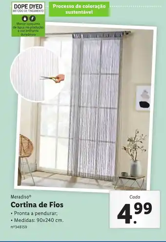 Lidl Meradiso Cortina de Fios 90x240cm promoção
